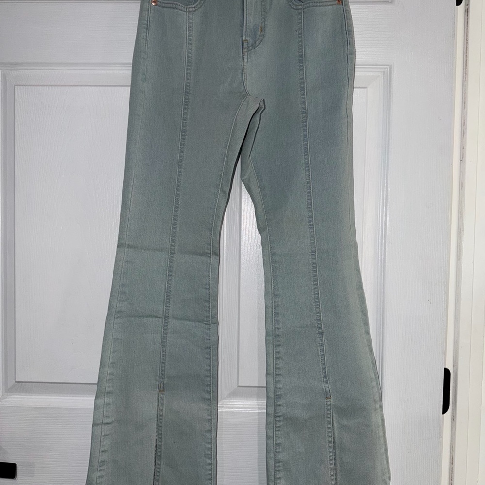 Levi's Sage Green High-Rise Flare Jeans